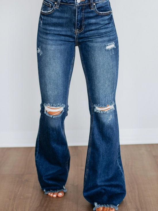 Risen Jeans Denim - NWT Risen 9/29 Distressed Flare Jeans